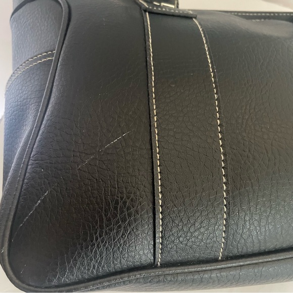 VTG Ellen Tracy Large Black Handbag with Peach Interior Chic Boho   Buissness - Picture 13 of 15